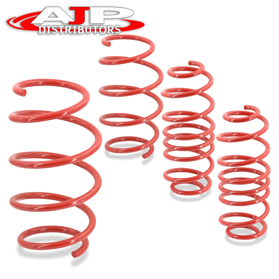 Red Front + Rear 1.5" JDM Lowering Springs Set For 1995-1998 Nissan 240SX S14 Foto 2 de 4