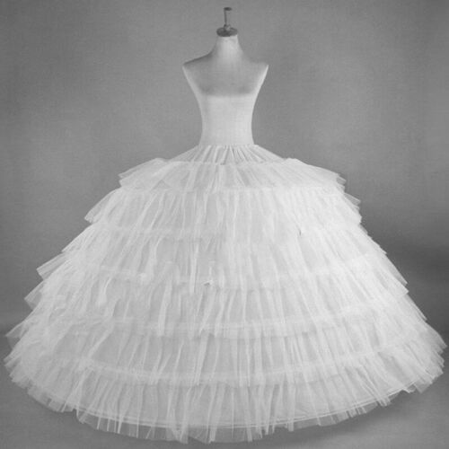 Tulle 6 Hoops Petticoats for Wedding Dress Fluffy Ball Gown Underskirt Crinoline - Afbeelding 1 van 3