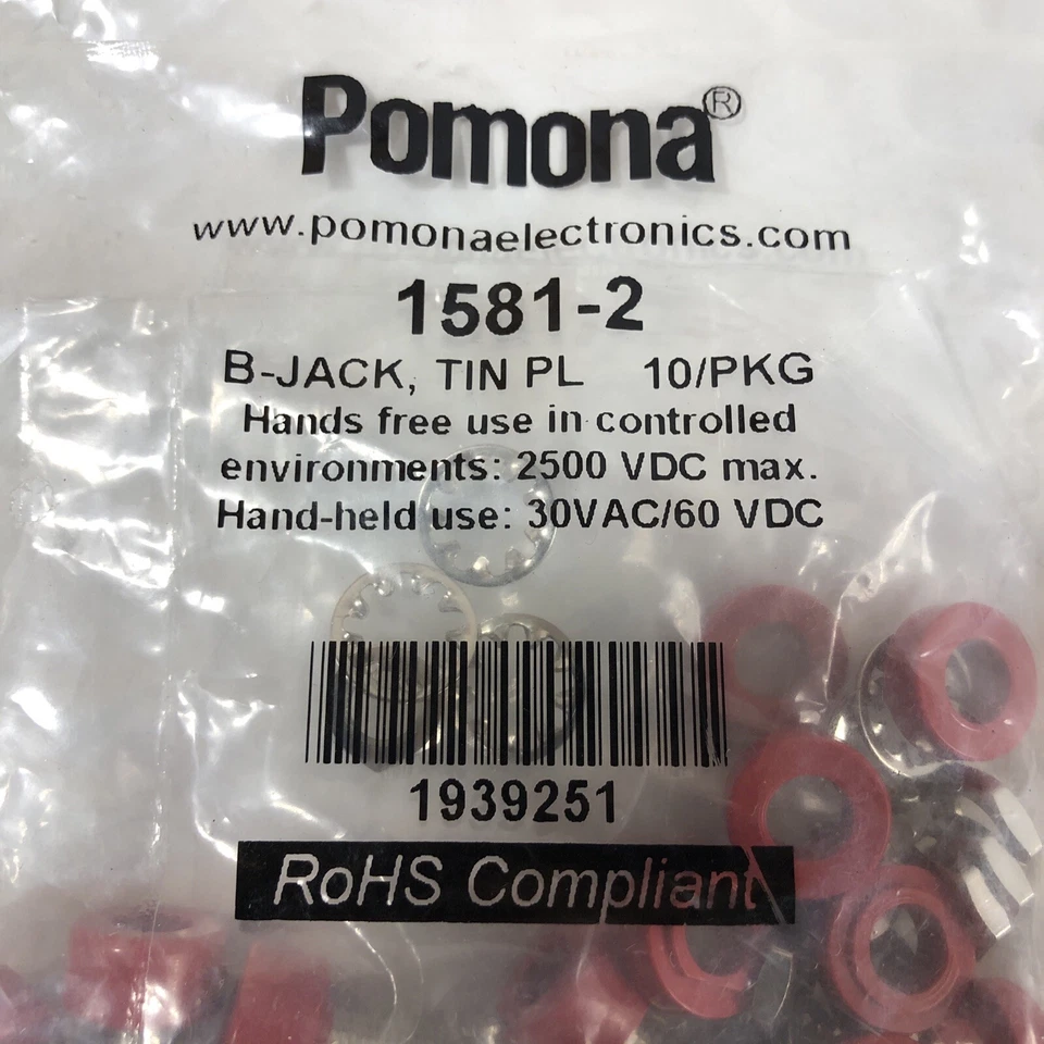 Lot of 20 Pomona 1581-2 B-Jack Tin-Plated Red (4251) - Image 3 of 4