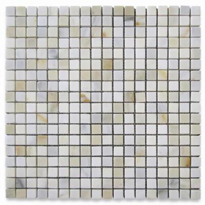 G22XH Calacatta Gold Calcutta Marble 5/8x5/8 Grid Square Mosaic Tile Honed
