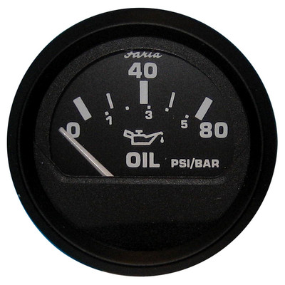 #ad #ad Faria Euro Black Oil Pressure Gauge 80 PSI $38.77