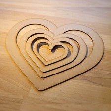 Wooden Large Love Hearts Craft Shape 10-60cm MDF Embellishment Cutout Decoration