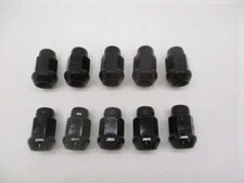 (10) Black Trailer Wheel Lug Nuts 1/2"x20x 1-3/8"L Steel Acorn Lug Nuts 3/4" Hex