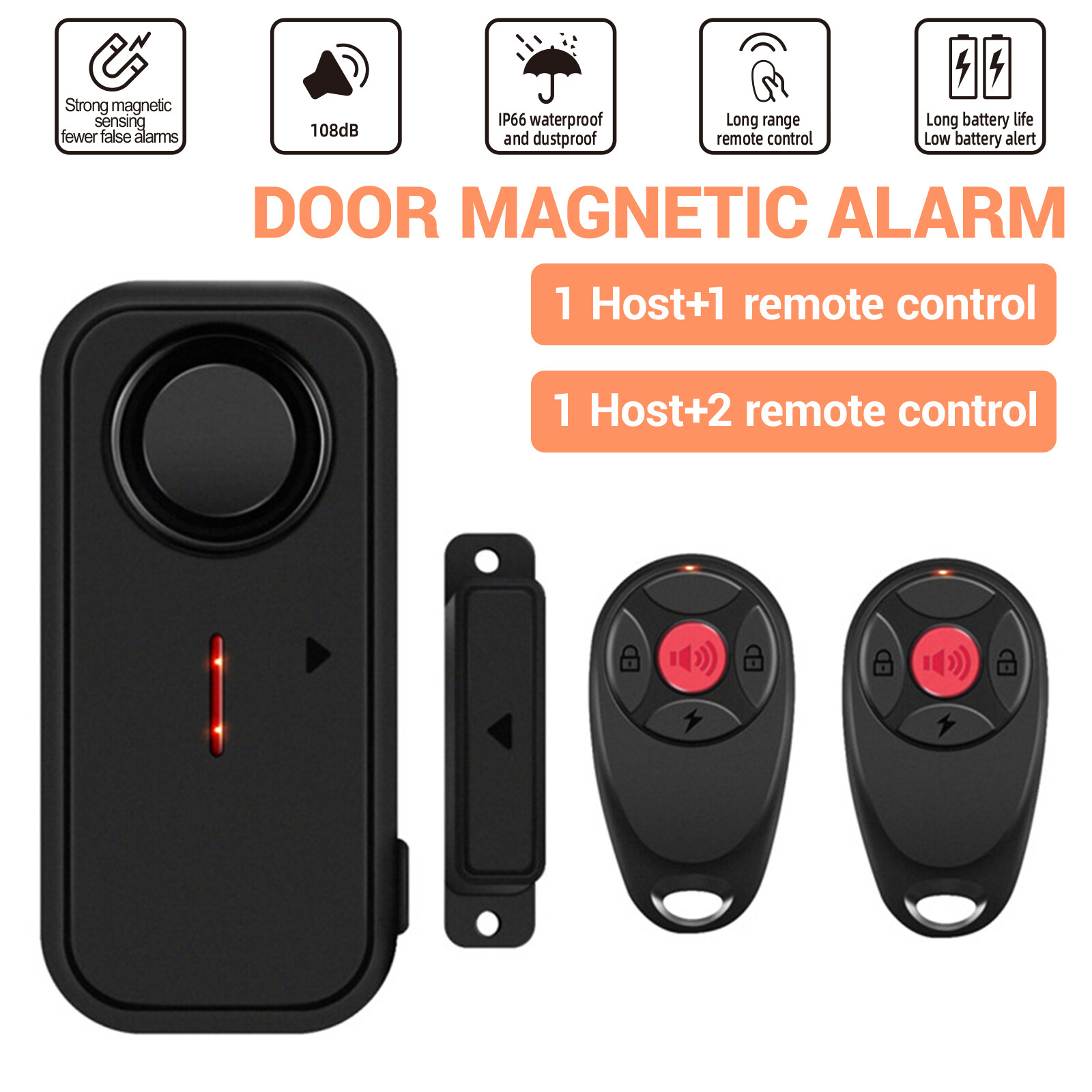 Wireless Remote Control Magnetic Sensor Door Window Home Security Alarm