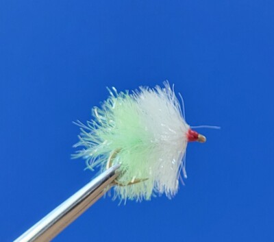 3 x pearl & green Blob egg flies. Red hothead. Trout, Game Fly fishing #8