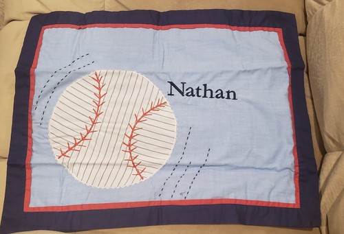 Pottery Barn Kids Baseball Sham "Nathan" New - Picture 8 of 10
