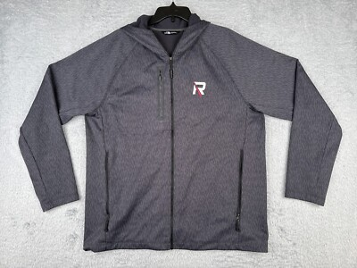 #ad The North Face Jacket Mens Extra Large Gray Stripe Full Zip Shoftshell Hooded $45.36
