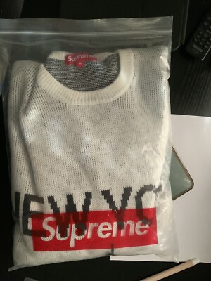 Supreme New York City Skyline Sweater White & Black Mens Size