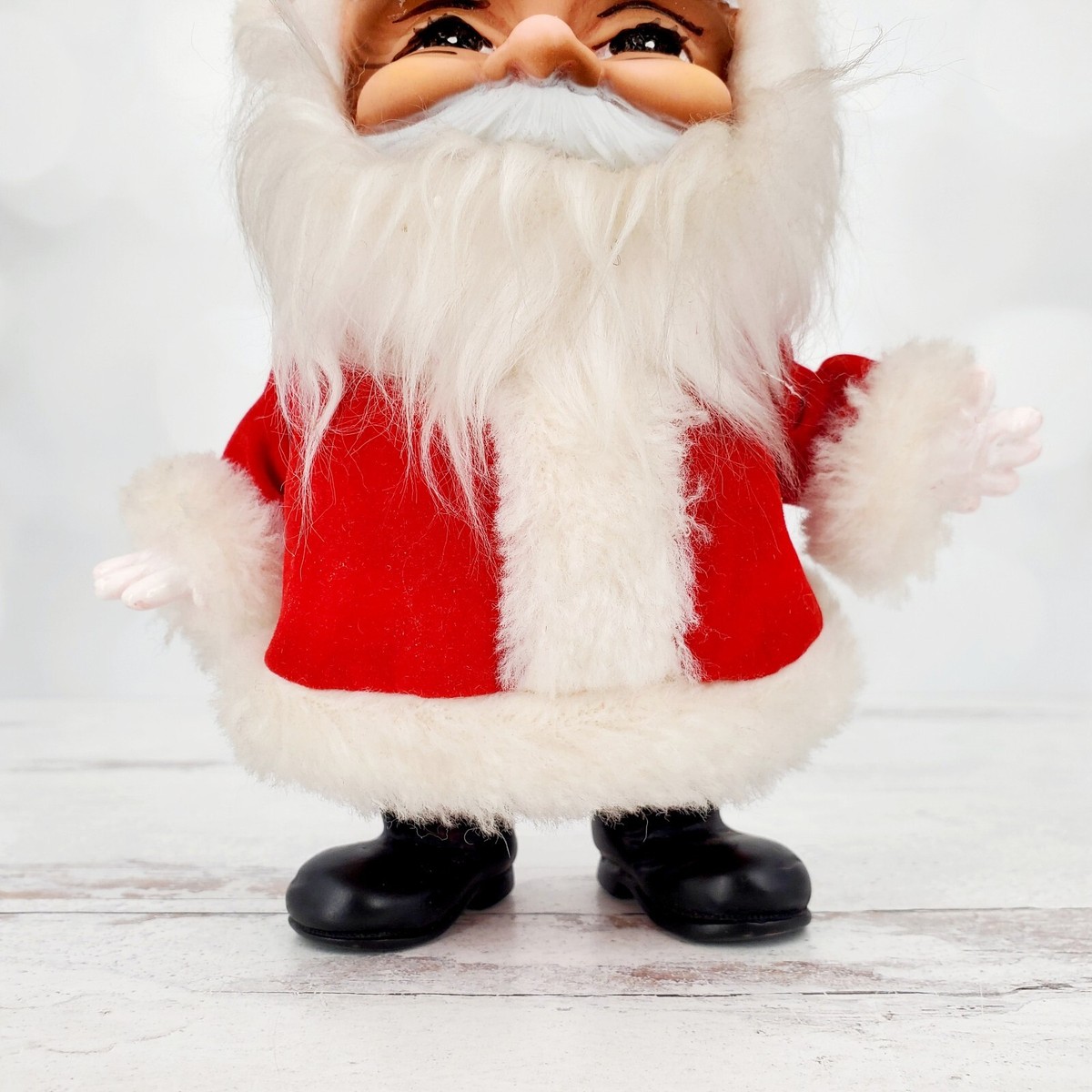 Vintage 1970s Kamar Inc. Japan Santa Claus Rubber Face Figurine
