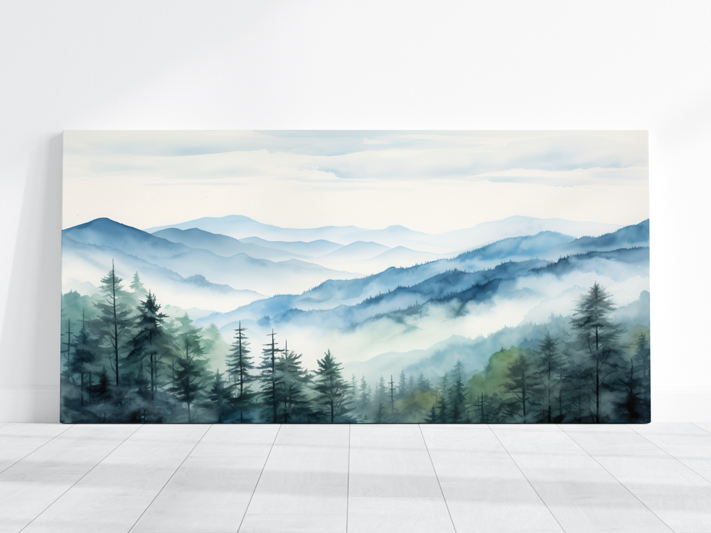 Blue Ridge Mountains Landscape Art Print - Appalachian Scenery Wall Decor  