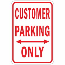 Aluminum Vertical Metal Sign Multiple Sizes Customer Parking Only W Double Arrow