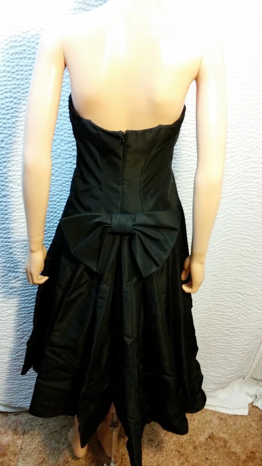 NEW Womens Nicole Miller Collection Black Evening Gown Prom Ball Dress Bow - Image 3 of 4