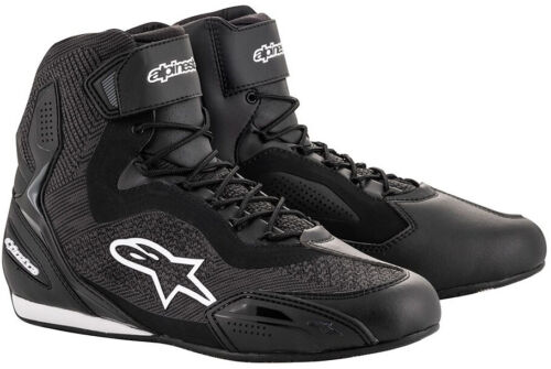Alpinestars Faster-3 Rideknit Size 11,5 Motorcycle Shoes Trainers Lace Up Black - Afbeelding 1 van 1