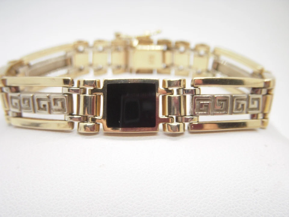 Pulseira de ônix designer de ouro branco 14k 7 polegadas Lx11mm ECONOMIZE 3.900.  #1853 - Imagem 4 de 4