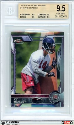 POP 1: Vic Beasley RC BGS 2015 Topps Chrome Mini Rookie Gem Mint Plus  Gisto