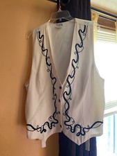 Clio Ii Black & White Women's Vest Size 1x Rayon & Wool Very Cute Excellent