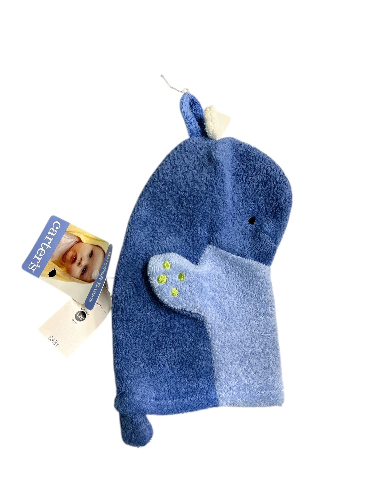 Vintage Carters Baby Whale Terry Cloth Bath Mitt Wash Cloth- NWT