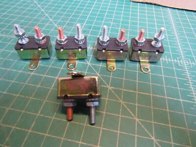 5   12 volt 50 Amp DC Auto Reset Circuit Breaker 17AO, Type 1. NEW