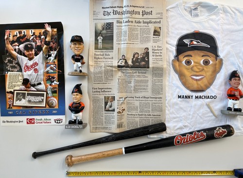 ORIOLES FAN BOX! Ripken Jr, Showalter, Machado, Bobble heads, Bat, Poster, Post - Picture 2 of 17