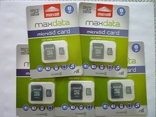 5 x Maxell 8 GB MicroSDHC card with adapter - NEW 