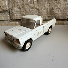 Vintage 1960s Tonka Jeep Pickup Truck 52030 White Pressed Steel 9" Vtg 60s Toy