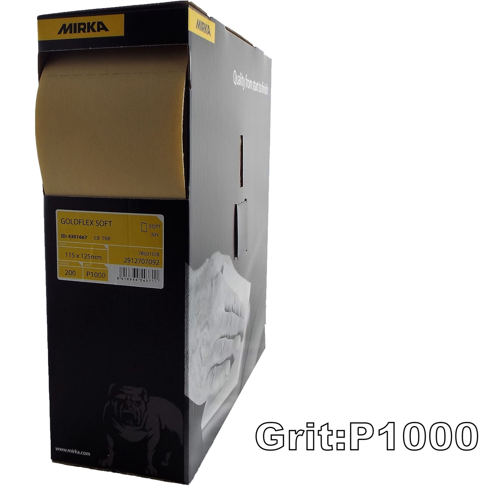 Feuilles Abrasives Mirka Goldflex P180 - Lot 200pcs | Souples, Pour Ponçage Main, Auto, Bois