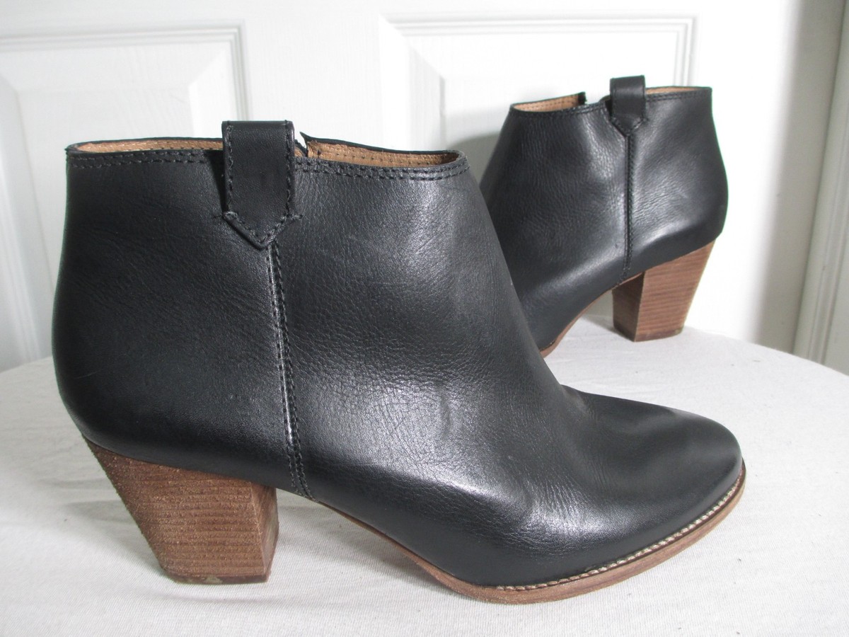 MADEWELL THE BILLIE BOOTS INSIDE ZIP BOOTIES SIZE US 10 BLACK