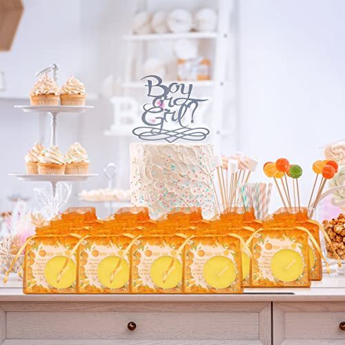 Orange Baby Shower Yellow And White Theme Party Favors Includes