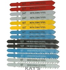 Image of JIGSAW BLADES CASE OF 14 WOOD METAL CUTTING T FITTING TO FIT BOSCH MAKITA DEWALT