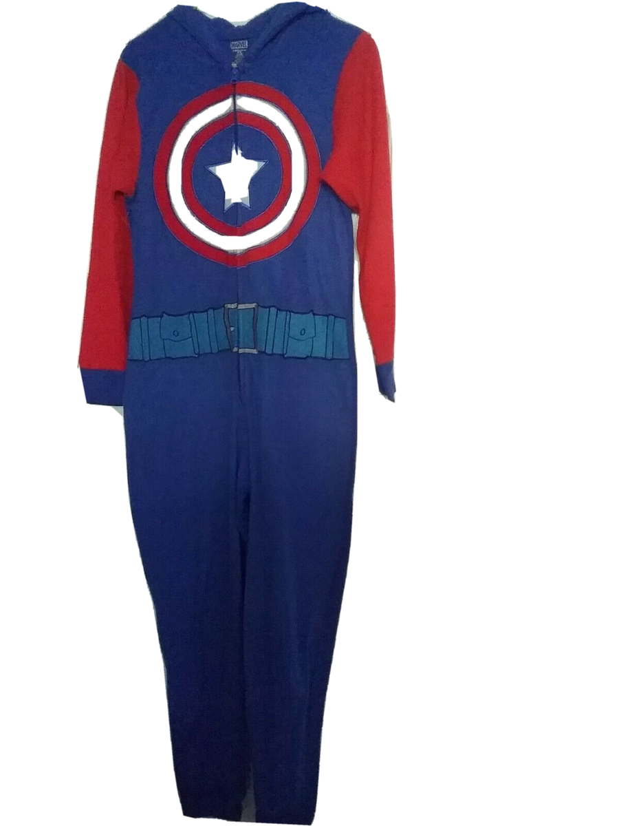 Women's Captain America Costume One Piece Hooded Pajamas Union