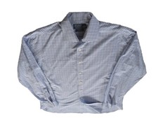 Polo By Ralph Lauren Men's 16.5 Long Sleeve Plaid Light Blue Regent Classic Fit