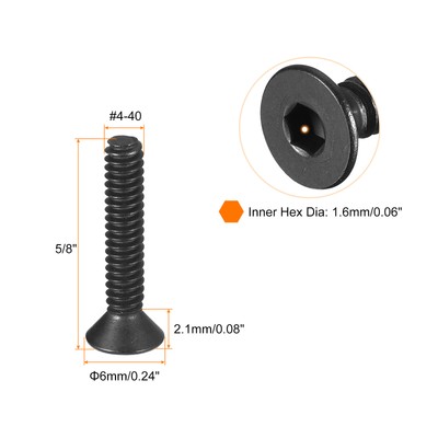 20Pcs M4x30mm Flat Head Machine Screws - 304 Stainless Steel Inner Hex Bolts - View #5