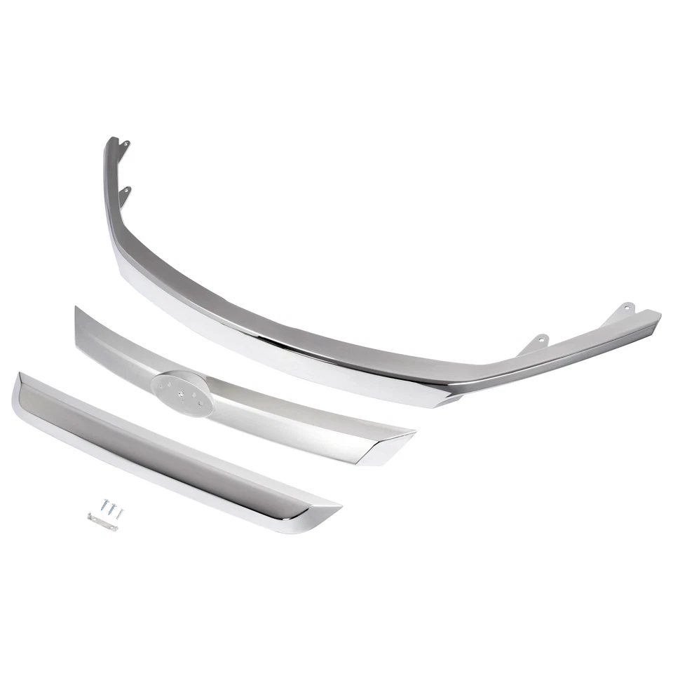 For 2010 2011 2012 Ford Fusion Chrome Front Upper Grille Grill Molding Trim Set - Изображение 2 из 4