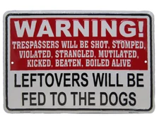 WARNING! Trespassers Will Be Shot Stomp 8"x12" Aluminum Metal Plate Parking Sign