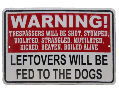 WARNING! Trespassers Will Be Shot Stomp 8''x12'' Aluminum Metal Plate Parking Sign