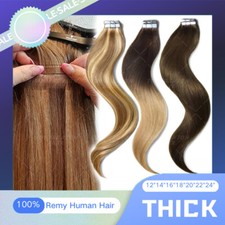 Tape In Armenian Remy 100 Human Hair Extensions Skin Weft Highlight Full Head