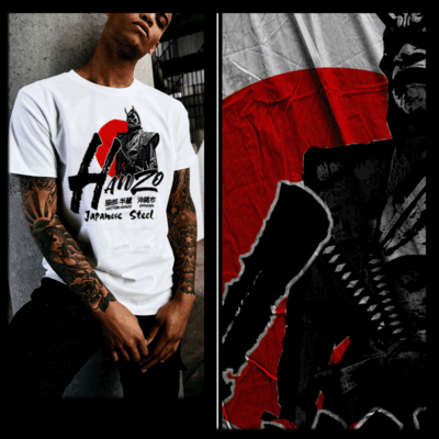 Samurai t-shirt Japanese Ronin kanji warrior katana Bushido code swordsman