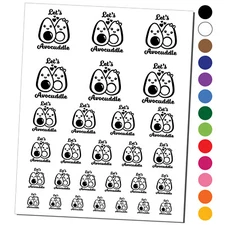 Let's Avocuddle Cuddling Avocados Love Temporary Tattoo Water Resistant Set