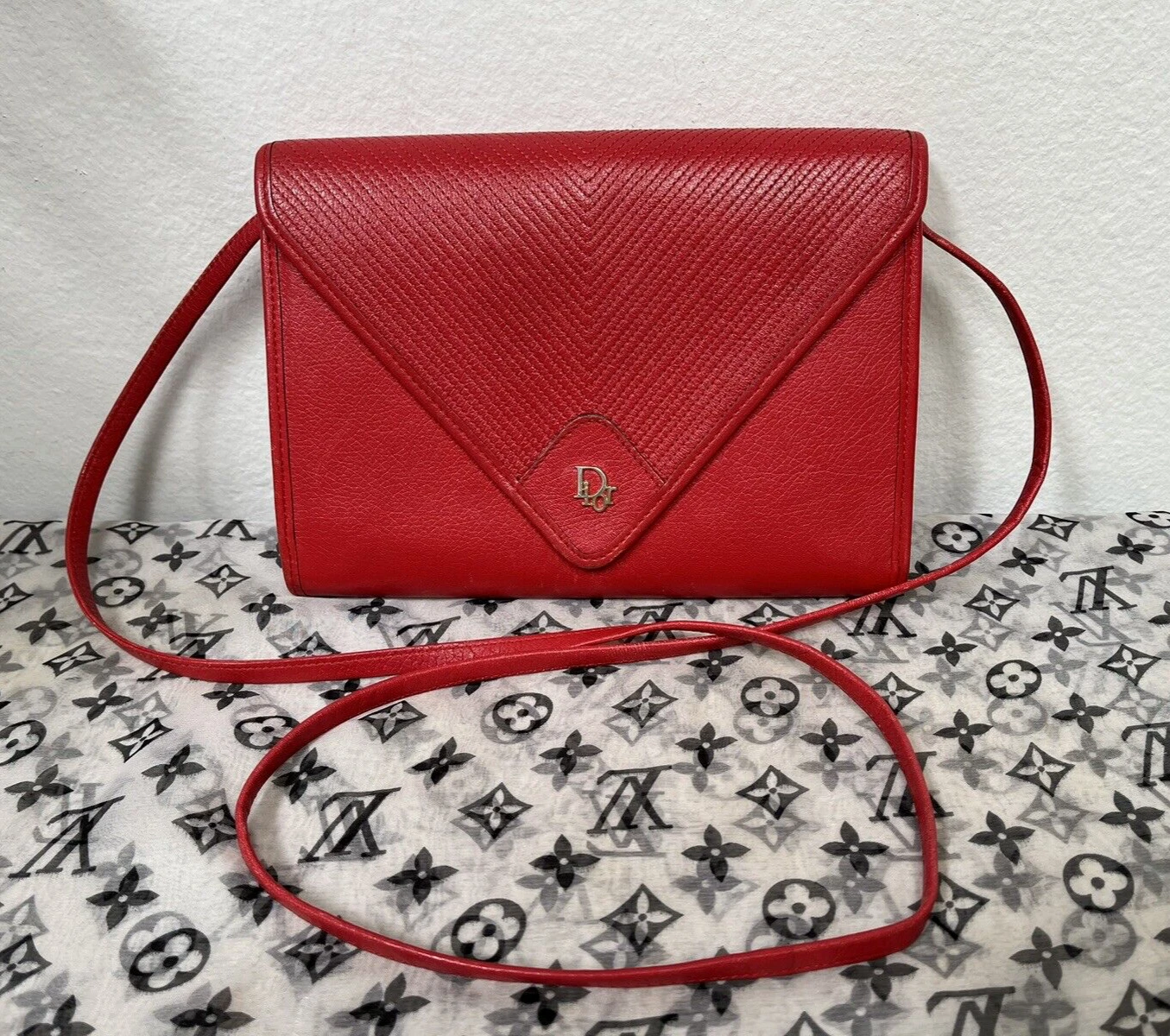 Sac bandoulière vintage Christian Dior cuir authentique fabriqué en France