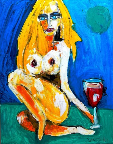 BAZAAR SPOOF LADY PAINTING canvas 16x20 original SWARTZMILLER DNA SIGNED POP ART - Picture 7 of 12