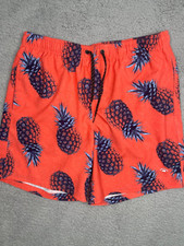 Ocean Current Swim Trunks Size L Pineapple Print Mens Elastic Waist Drawstring