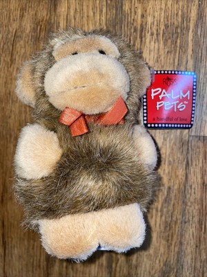 NWT Russ Berrie Palm Pets  Mookie  Brown Monkey New old Stock 4''x5'' Brown Chimp