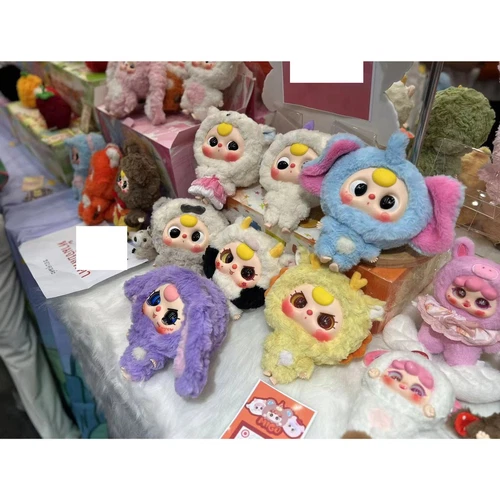 Autentica borsa bimbo tre serie big-head bambino cerniera peluche scatola cieca - Foto 4 di 10