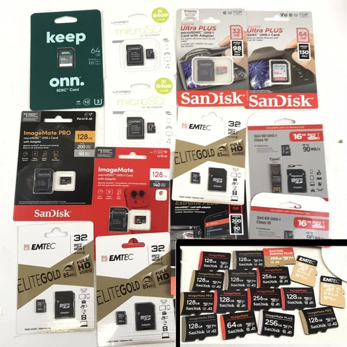 Lot of 30 SD microSD SDXC Cards 256GB 128GB 64GB SanDisk Extreme PLUS PRO A2 U30