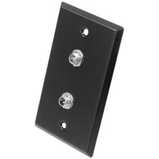 Black Stainless Steel Wall Plate with Dual 1/4" TRS Stereo Jacks Audio Install