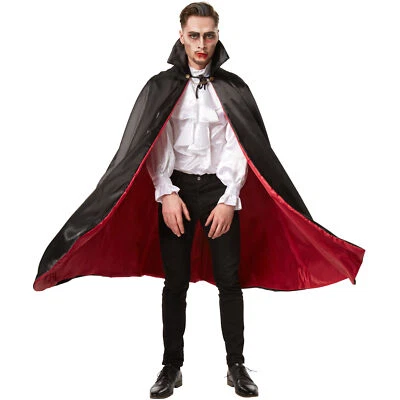DRESSFORFUN Dracula Vampir Umhang Teufel Damen Herren Halloween Fasching Kostüm Cape Unisex