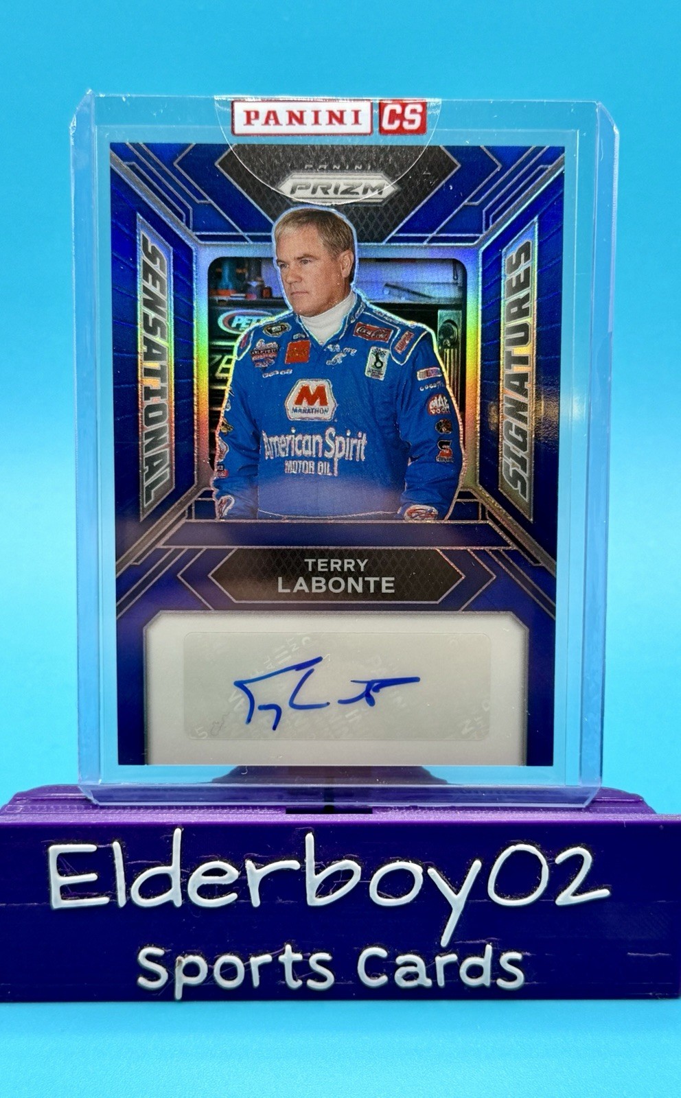 Terry Labonte /49 Auto Sensational Signatures Blue 2024 Panini Prizm Racing