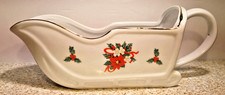 Tienshan DECK THE HALLS Gravy Boat 8 5/8" SLEIGH A