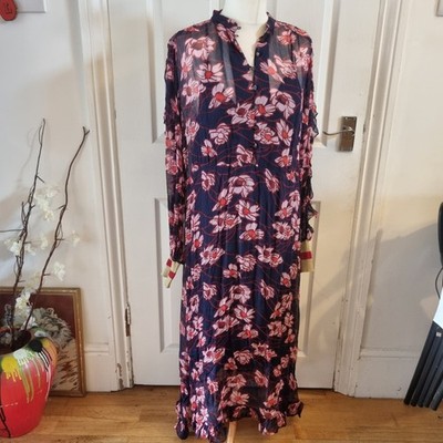 baum und pferdgarten dress Size 42 Uk 14 Floral Sheer Midi Maxi Dress
