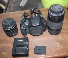 CANON EOS REBEL T5 1200D DIGITAL CAMERA KIT 18MP 2 LENSES FREE SHIPPING
